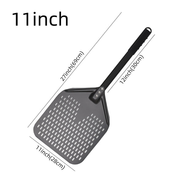 Pizza Shovel 28Cm X 69Cm Dark Grey For Perforated Peel With Metal Handle Pizza Paddles