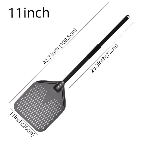 Pizza Shovel 28Cm X 108.5Cm Dark Grey Perforated Peel Metal Handle Baking Tool Pizza Paddles