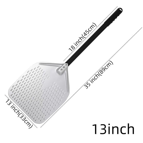 Pizza Shovel 33 Centimetre X 89 Silver Perforated Peel Metal Handle Baking Accessory Pizza Paddles
