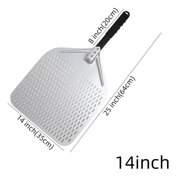 Pizza Shovel 35 Centimetre X 64 Silver Perforated Peel Metal Handle Baking Tool Pizza Paddles