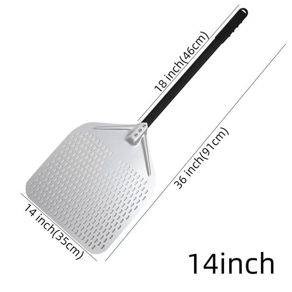 Pizza Shovel 35 Centimetre X 91 Silver For Perforated Peel Metal Handle Pizza Paddles