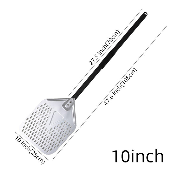 Pizza Shovel 25 Centimetre X 106 Silver Perforated Peel With Metal Handle Pizza Paddles