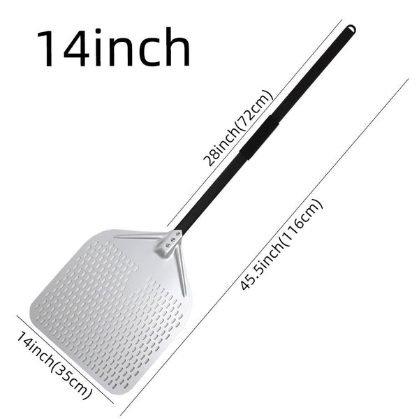 Pizza Shovel 35 Centimetre X 116 Silver Perforated Peel Metal Handle Pizza Paddles