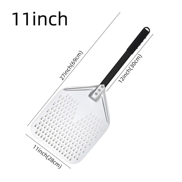 Pizza Shovel 28 Centimetre X 69 Silver Perforated Peel Metal Handle Pizza Paddles