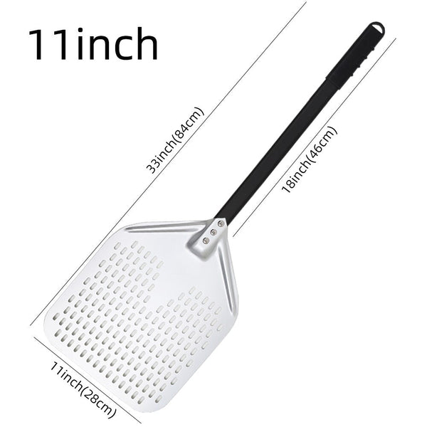 Pizza Shovel 28Cm X 84Cm Silver For Perforated Peel With Metal Handle Baking Tool Pizza Paddles