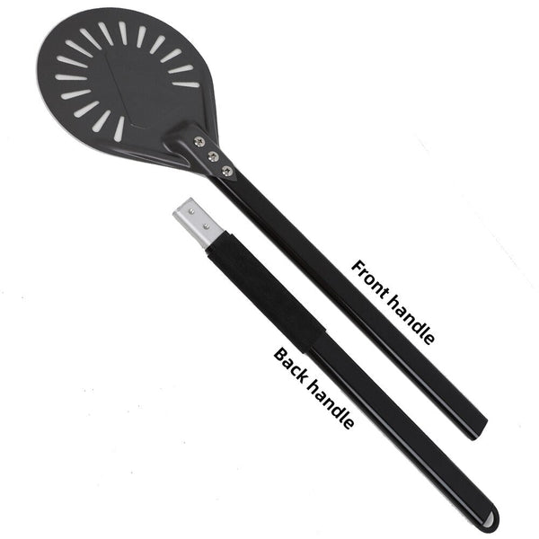 Pizza Shovel 115 Centimetre Silver Perforated Peel Metal Handle Baking Accessory Pizza Paddles