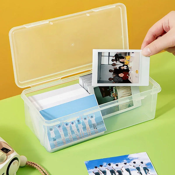 Storage Box 19X11.5X3cm Photocards Collection Organizer For Organisation Storage Boxes