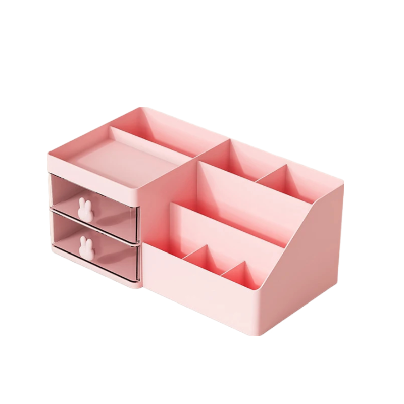 Storage Box Pink Large Capacity Makeup Drawer Organizer For Office Use Storage Boxes