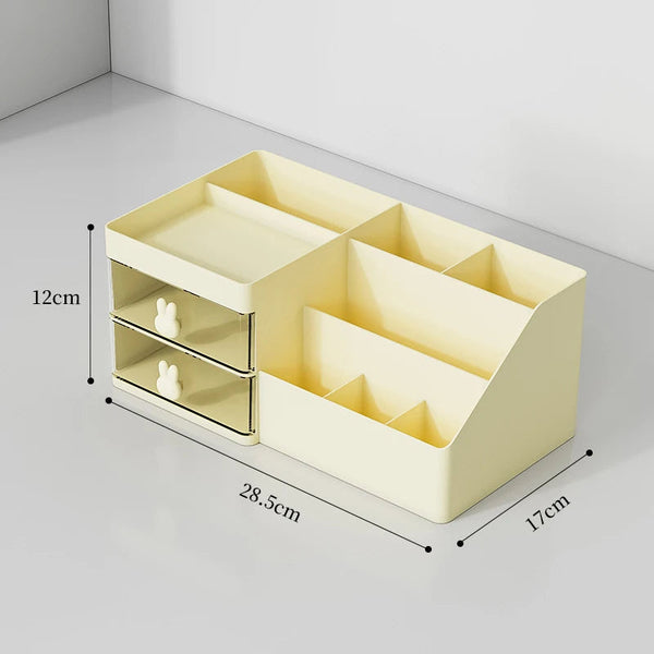 Storage Box Yellow Large Capacity Makeup Drawer Organizer For Office Storage Boxes