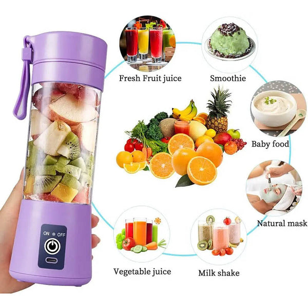 Mini Juicer Blue 380 Millilitre Usb Blender Bottle Squeezer Extractor Machine Juicers
