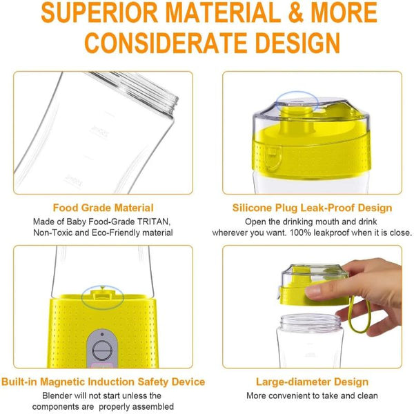 Mini Juicer Purple Blender Rechargeable Bottle Shaker 380Ml Juicers