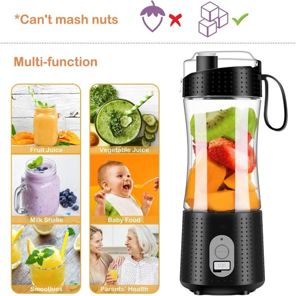 Mini Juicer Red Wireless Machine Bottle Squeezer Ice Blender Juicers