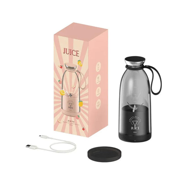 Mini Juicer Black Blender 500Ml Electric Rechargeable Bottle Mixer Juicers