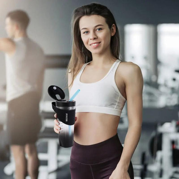 Mini Juicer Black 460 Millilitre Wireless Blender With Straw Rechargeable Electric Mixer Juicers