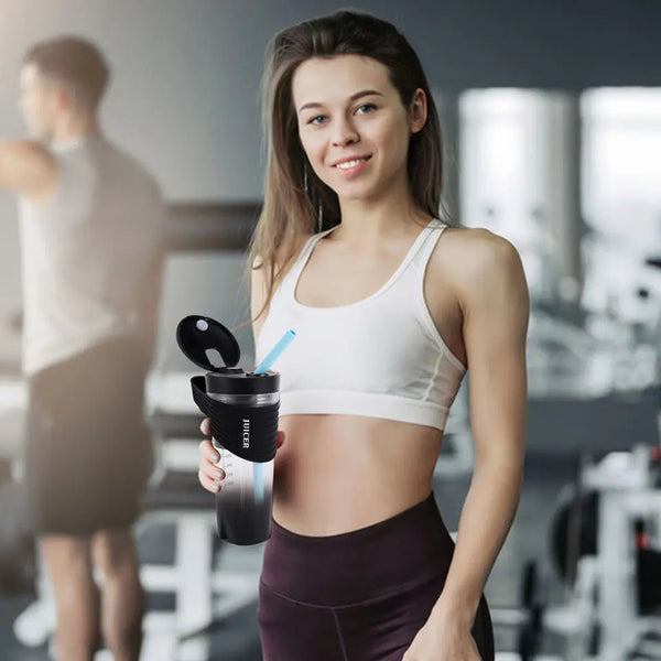 Mini Juicer Purple 460Ml Wireless Blender With Straw Electric Mixer Juicers