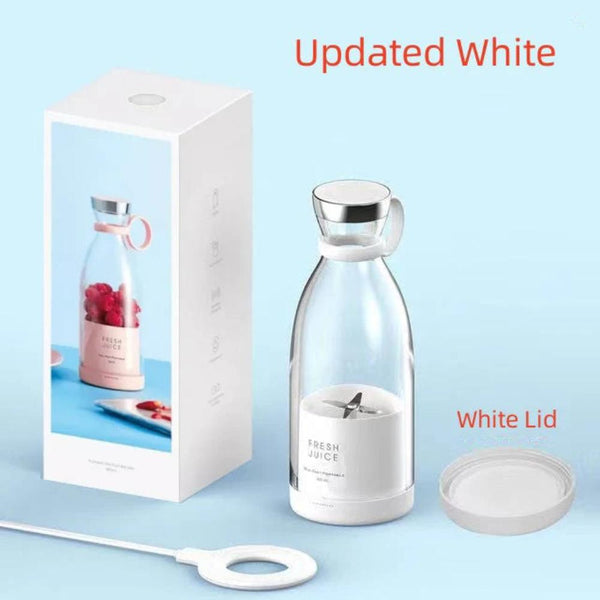 Mini Juicer White With Lid 350 Millilitre Blender Wireless Rechargeable Mixer Extractor Juicers