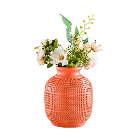 Flower Vase Coral Red Medium Nordic Plastic Pot Decor For Vases
