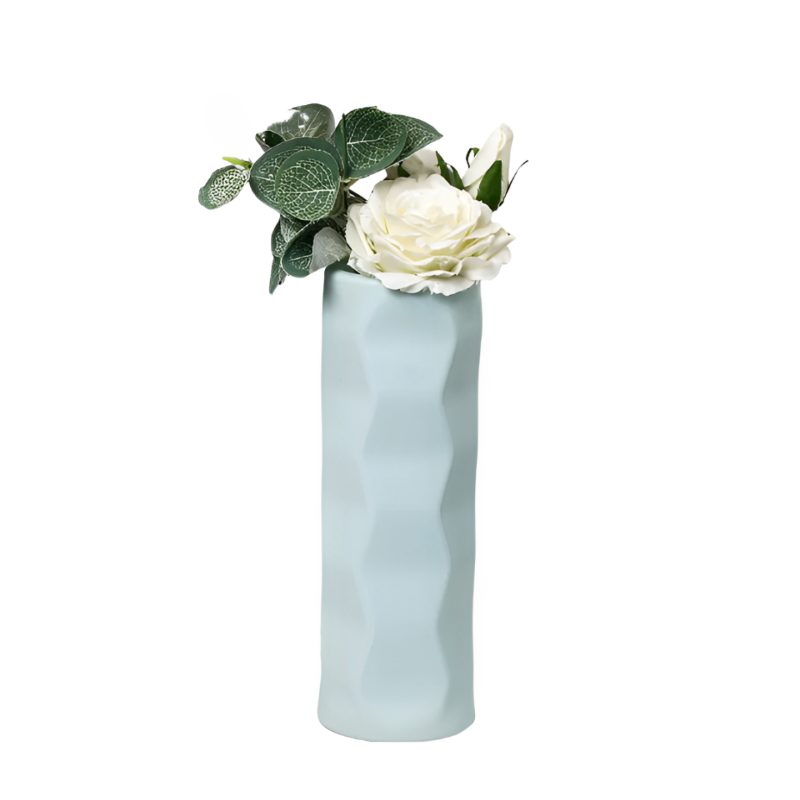Flower Vase Sky Blue Small Nordic Plastic Table Centerpiece Decor Vases