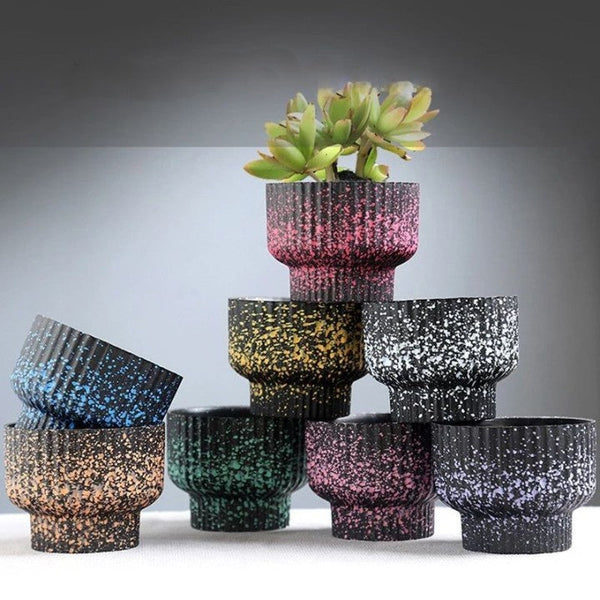 Flower Vase Speckled Light Green Small Succulent Plant Pot Decor Vases