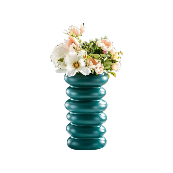 Flower Vase Blue Medium Nordic Plastic Spiral Pot Decor Vases