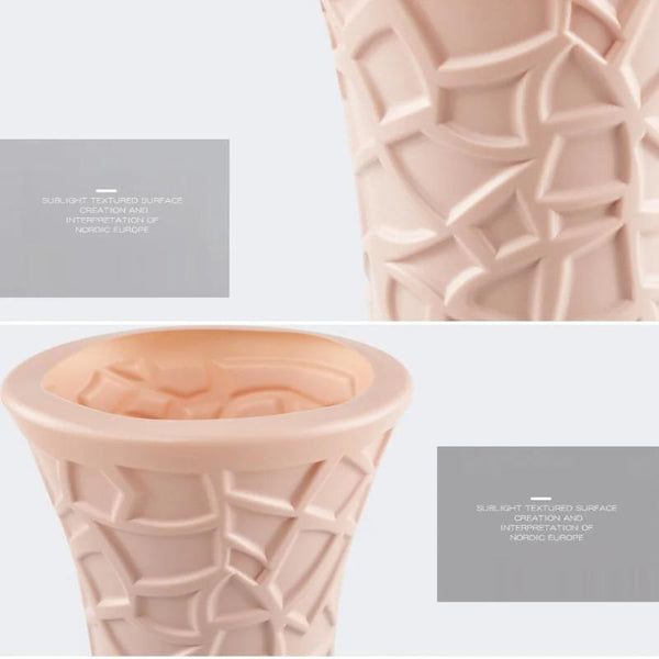 Flower Vase Pink Large Geometric Nordic Style Pot Decor Vases
