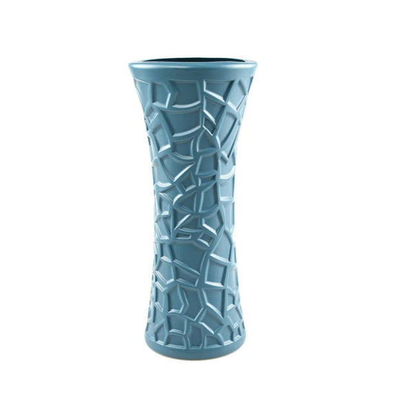 Flower Vase Blue Large Geometric Nordic Style Pot Decor Vases