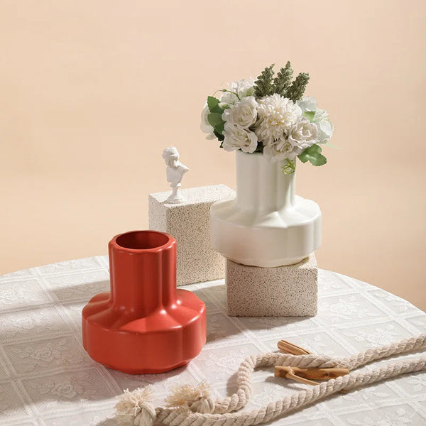 Flower Vase Coral Red Small Nordic Style Pot Decor For In Garden Vases
