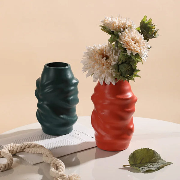Flower Vase Green Medium Melting Style Nordic Pot Decor Vases