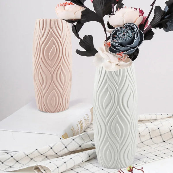 Flower Vase Pink Medium Curve Lines Style Nordic Pot Decor Vases
