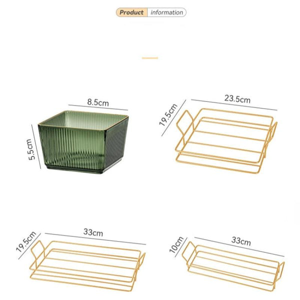 Food Container With Tray Gray Square 3 Grid Nordic Plastic Storage For Kitchen Dining Trays