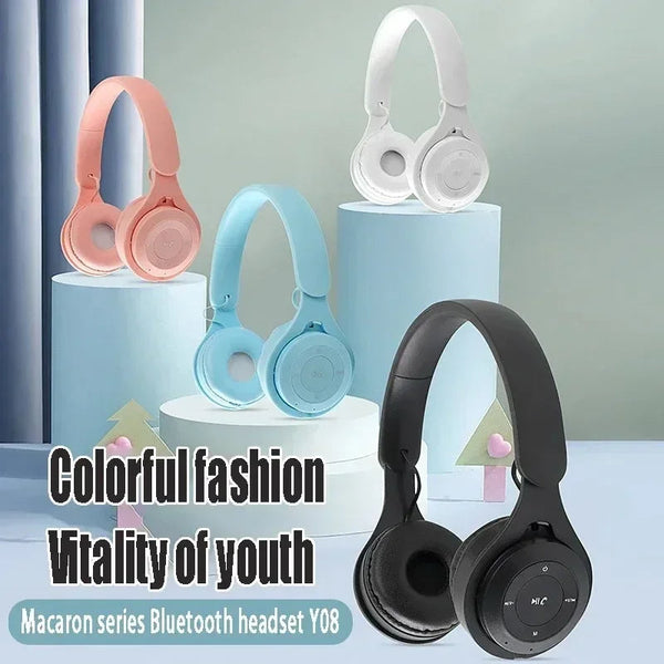Headphone Black Y08 Bluetooth Wireless Headset Mobile Accessories Headsets
