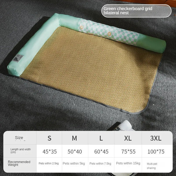 Pet Bed Green Bilateral Breathable Cushion Cooling Mat Pet Beds