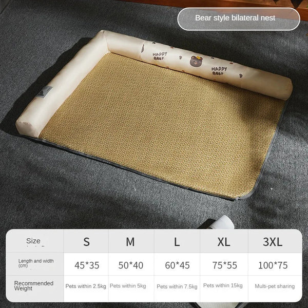 Pet Bed Bear Style Bilateral Breathable Cushion Cooling Mat Pet Beds