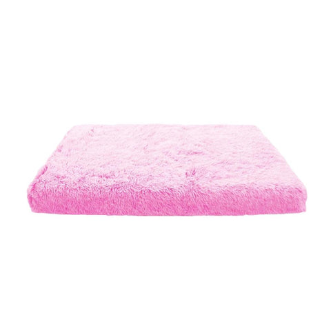 Pet Bed Dark Pink Removable Calming Soft Plush Cushion Mat Pet Beds