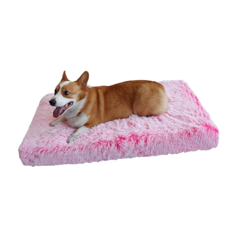 Pet Bed Pink Removable Calming Soft Plush Cushion Mat Pet Beds