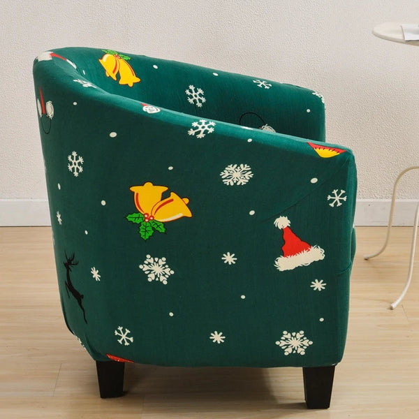 Sofa Cover Green Christmas Design Dust Proof Chair Tub Slipcover Decor Slipcovers