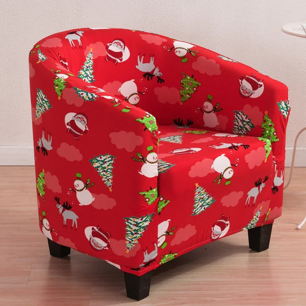 Sofa Cover Red Christmas Design Dust Proof Chair Tub Slipcover Decor Slipcovers