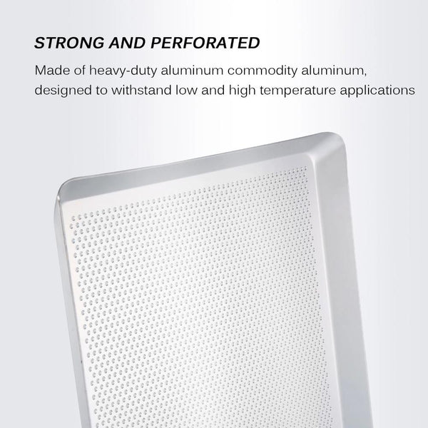 Baking Tray Silver 1 Piece Rectangular Perforated Oven Pastry Sheet Pan Baking Trays