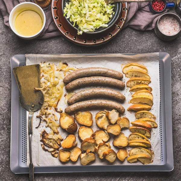 Baking Tray Silver 1 Piece Rectangular Perforated Oven Pastry Sheet Pan Baking Trays