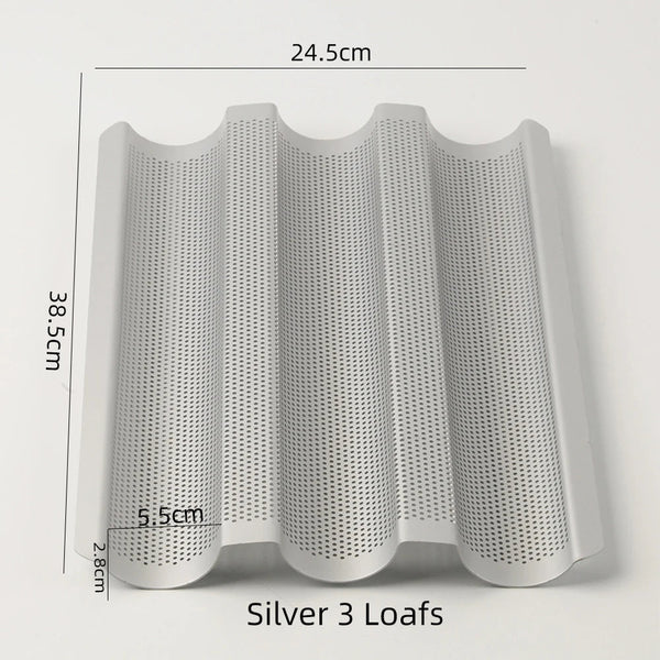 Baking Tray 3 Loaf Non Stick Perforated Oven Pastry Pan Molder For Bakeware Baking Trays