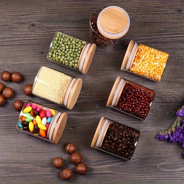 Condiments Container Set 12Pcs Glass Jar Storage With Airtight Lids Canisters & Jars