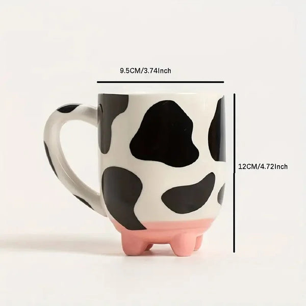 Ceramic Coffee Mug With Cow Print For Hot Beverages Drinkware Collection Mugs