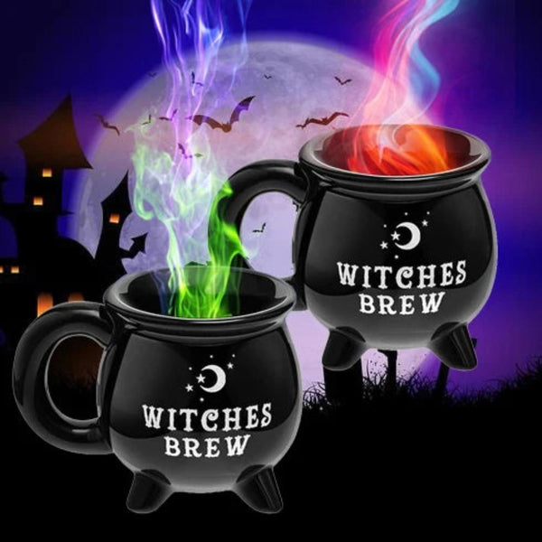 Ceramic Coffee Mug With Black Witches Brew Print For Kitchen Office Use Mugs