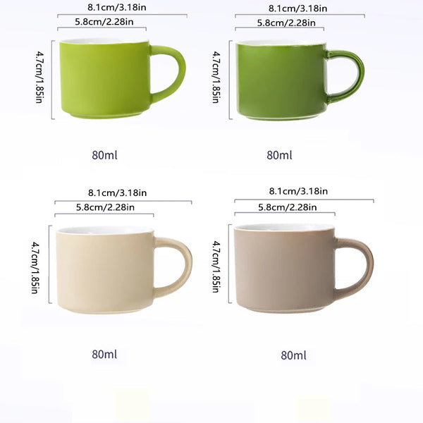 Ceramic Coffee Mug Multicolor Set Of Five Round Non Slip Drinkware Mugs