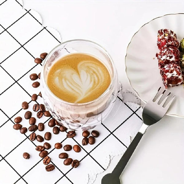 Tea Cups Set Of 18 Insulated Espresso Double Wall Shot Glass Drinkware Cups & Saucers