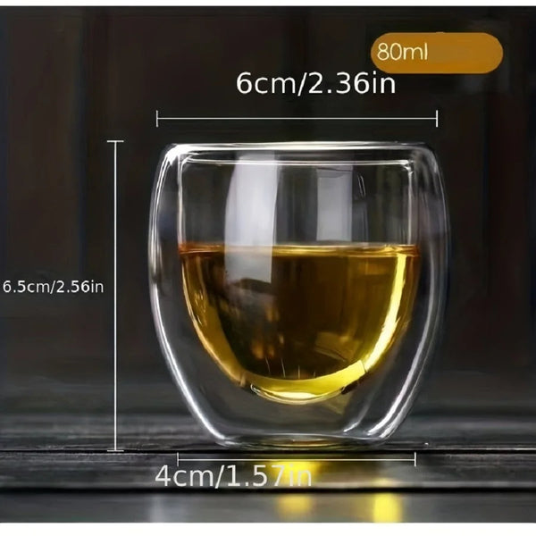 Tea Cups Set Of 18 Insulated Espresso Double Wall Shot Glass Drinkware Cups & Saucers