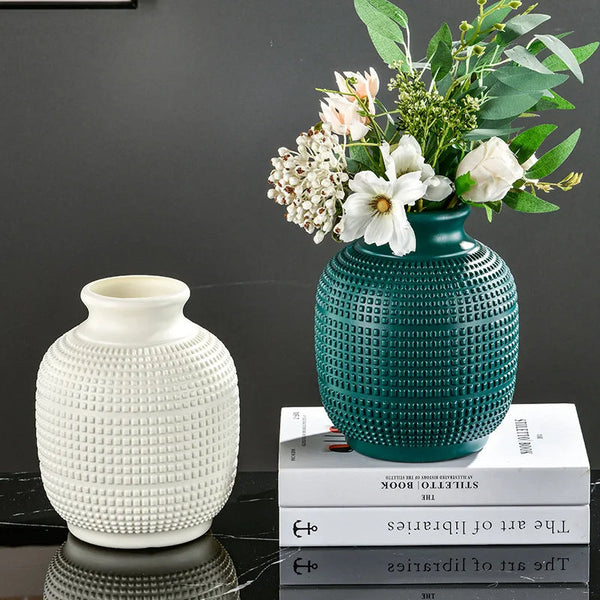 Flower Vase Blue Medium Nordic Plastic Pot For Decor Vases