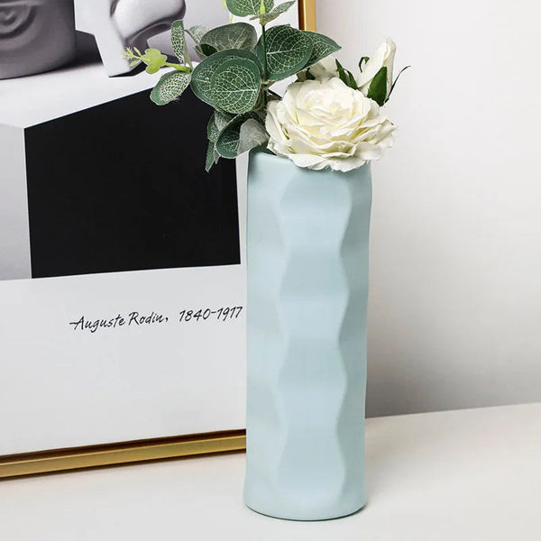 Flower Vase Sky Blue Small Nordic Plastic Table Centerpiece Decor Vases