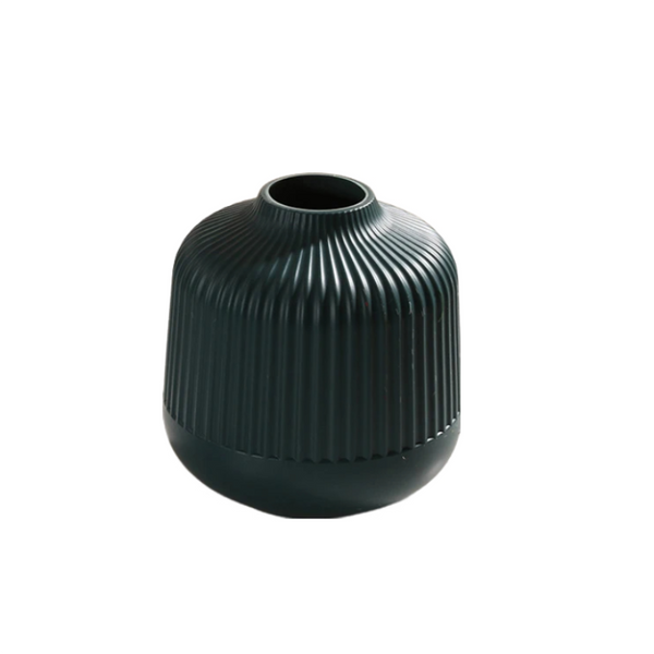 Flower Vase Deep Green Small Nordic Plastic Pot Decor Vases