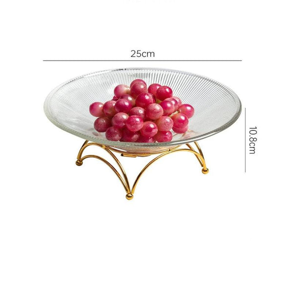 Food Plate With Tray Amber Leaf Veins Glass Nordic Style Fruit For Kitchen Dining Trays